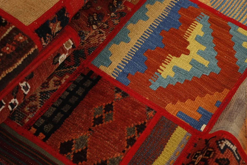 MY-RUG Teppich "Modern Patchwork " Geometrische Muster, Handgeknüpft