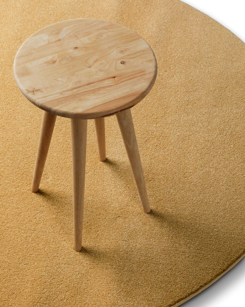 Kurzflorteppich Rund Ocker Gelb "Freja" WECONhome Basics