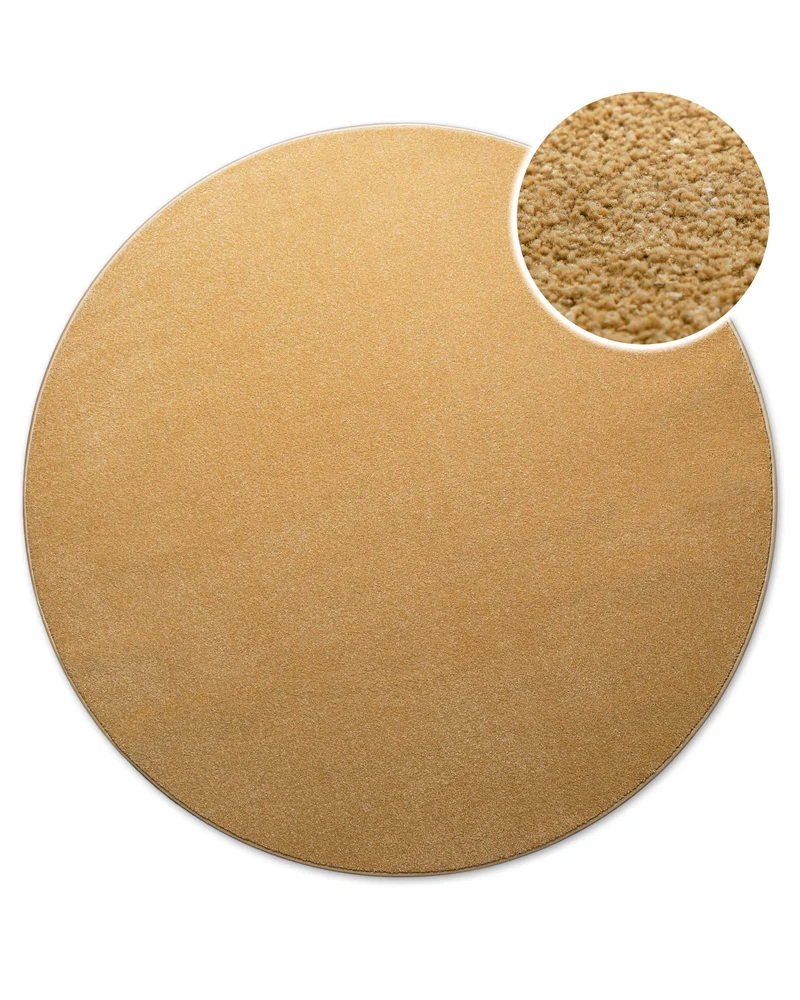 Kurzflorteppich Rund Ocker Gelb "Freja" WECONhome Basics
