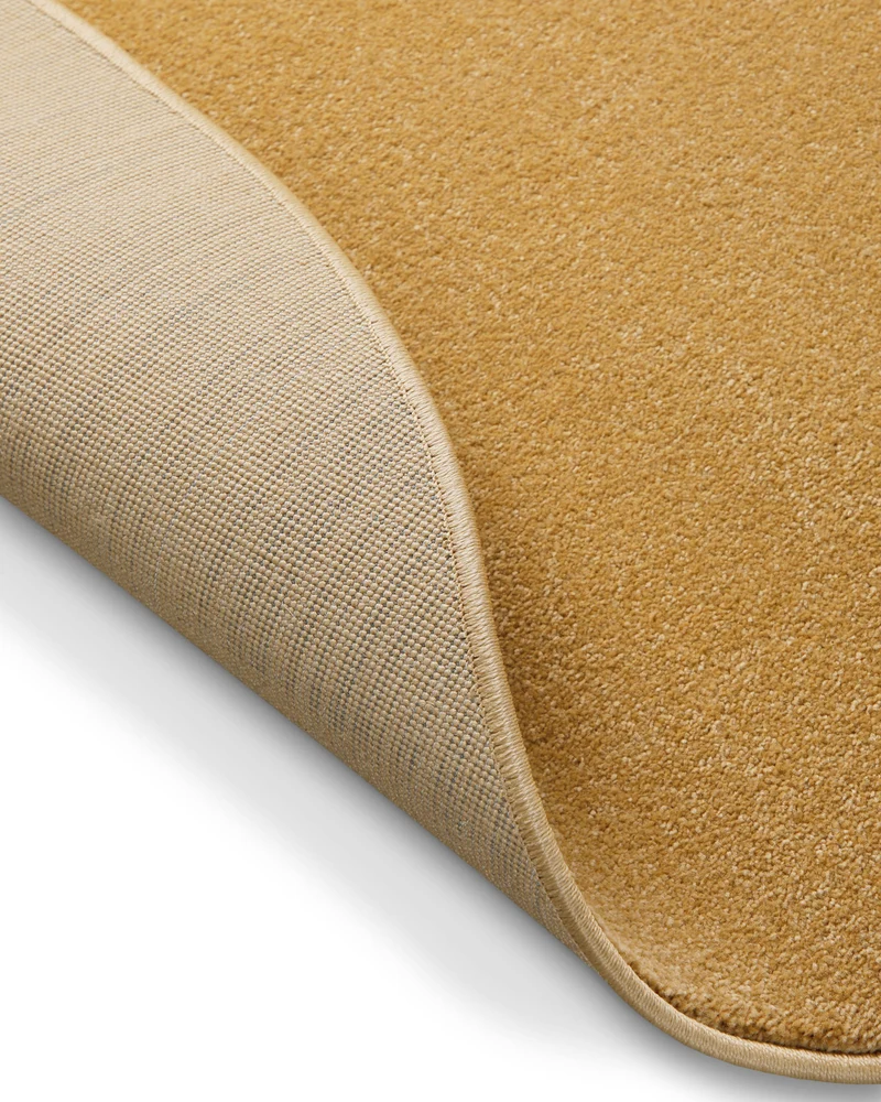 Kurzflorteppich Rund Ocker Gelb "Freja" WECONhome Basics