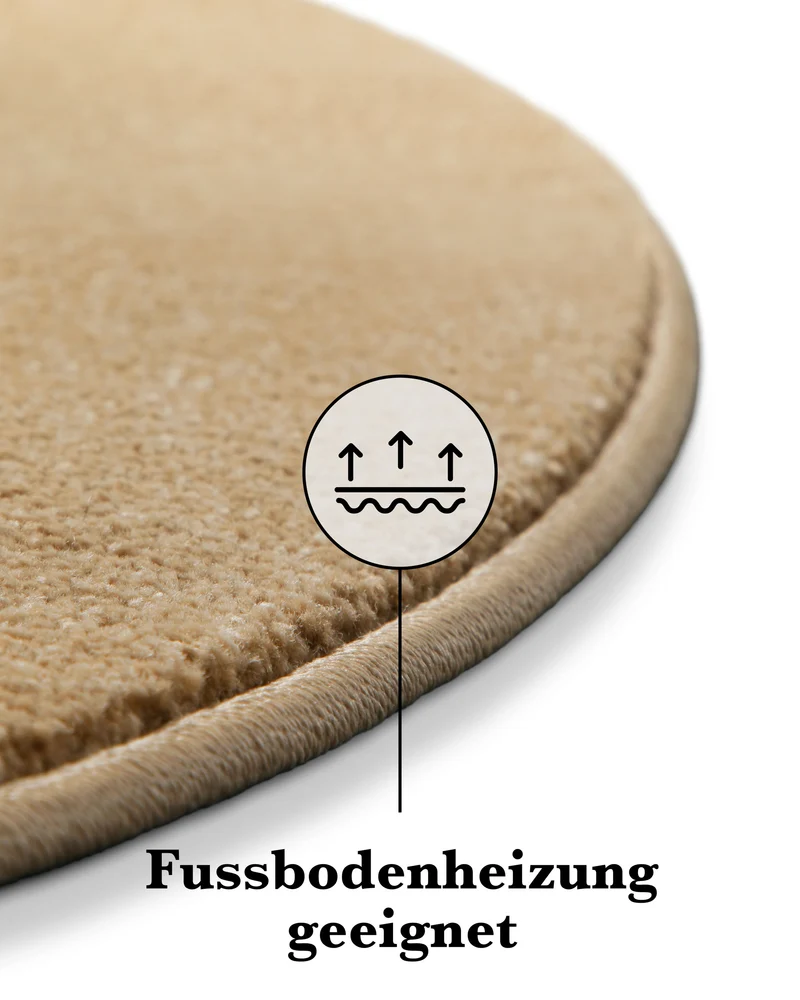 Kurzflorteppich Rund Sand Beige "Freja" WECONhome Basics