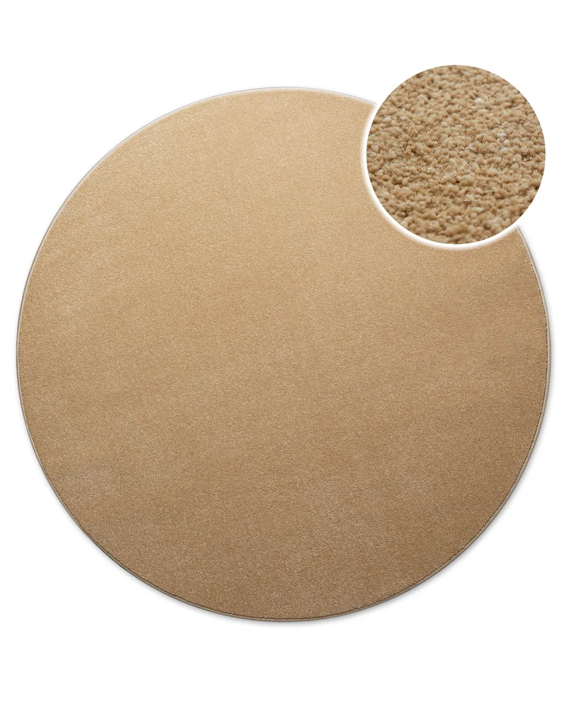 Kurzflorteppich Rund Sand Beige "Freja" WECONhome Basics