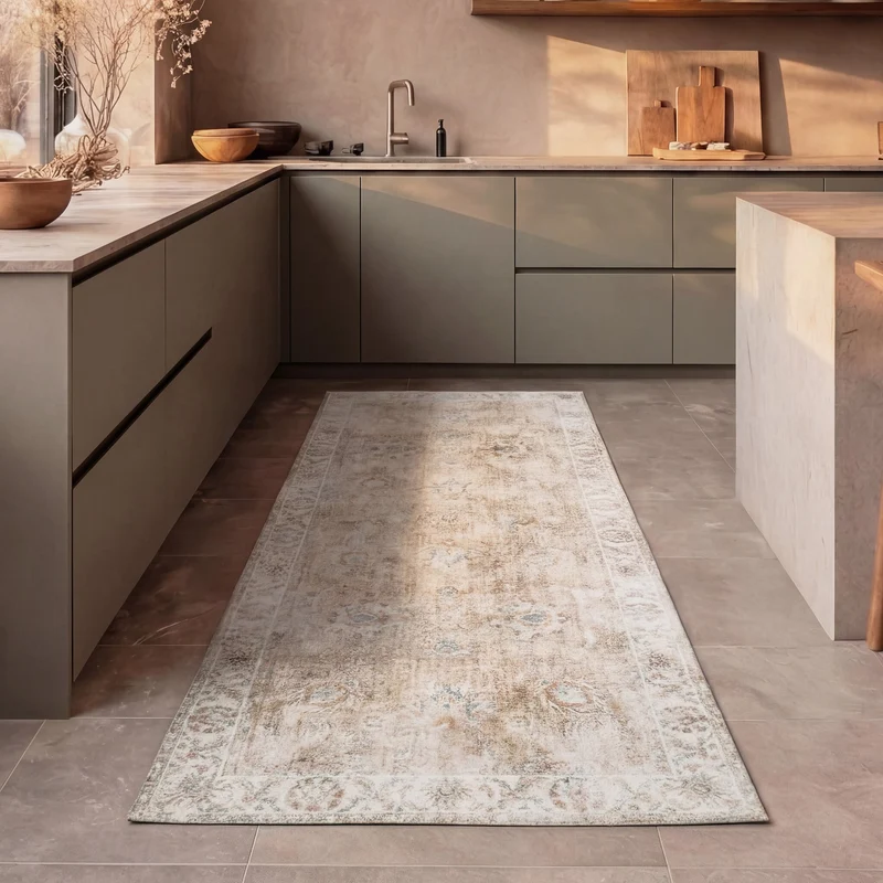 Waschbarer Läufer - Domingo Oriental Beige