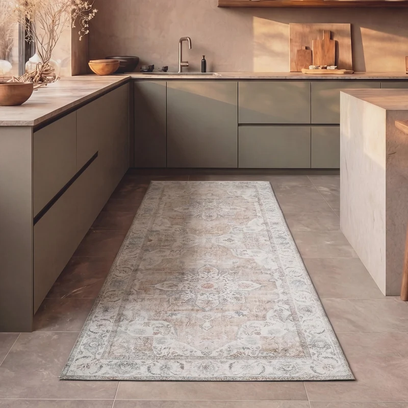 Waschbarer Läufer - Domingo Mandala Beige