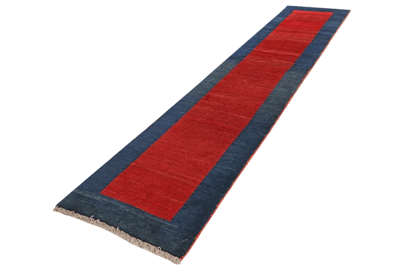Gabbeh · Handgeknüpft – Rot, 395x78 cm