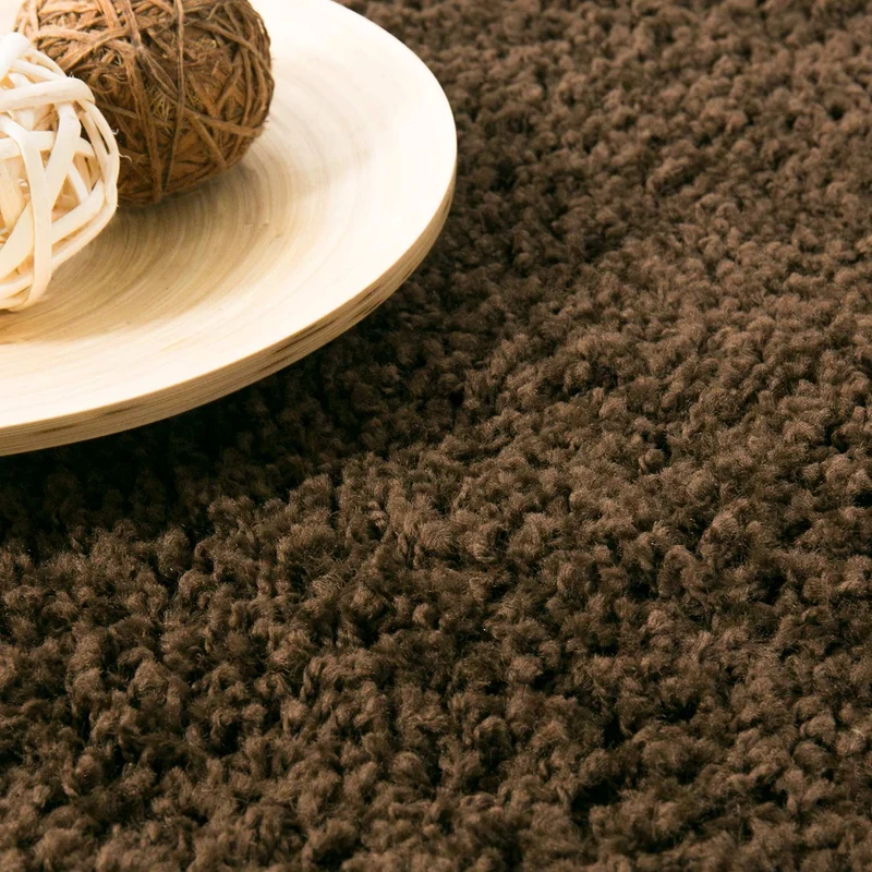 Prime Shaggy Hochflor Langflor Teppich Einfarbig Modern Braun