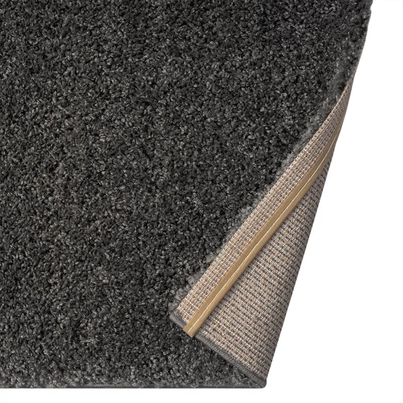 Prime Shaggy Hochflor Langflor Teppich Einfarbig Modern Anthrazit Dunkelgrau
