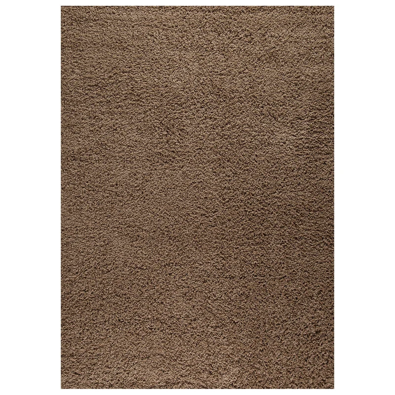 Prime Shaggy Hochflor Langflor Teppich Einfarbig Modern Nougat Hellbraun