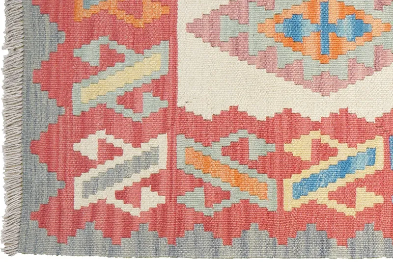 Kelim Gashgai · Handgewebt – Beige, 300x82 cm