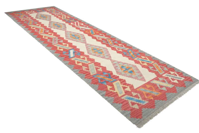 Kelim Gashgai · Handgewebt – Beige, 300x82 cm