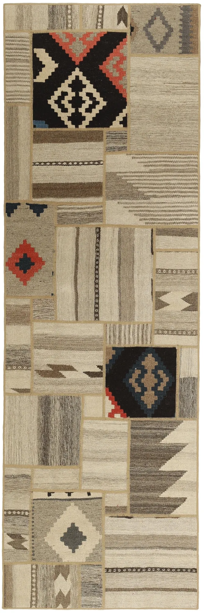 MY-RUG Teppich "Modern Patchwork " Geometrische Muster, Handgeknüpft