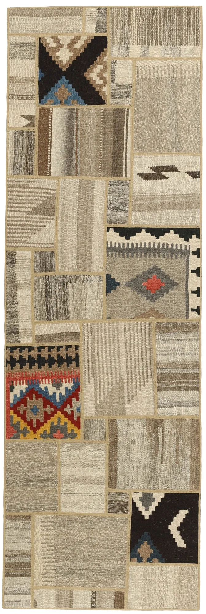 MY-RUG Teppich "Modern Patchwork " Geometrische Muster, Handgeknüpft