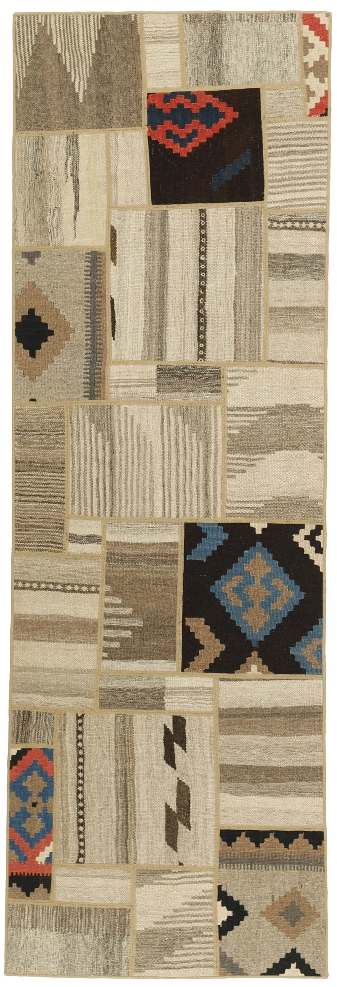 MY-RUG Teppich "Modern Patchwork " Geometrische Muster, Handgeknüpft