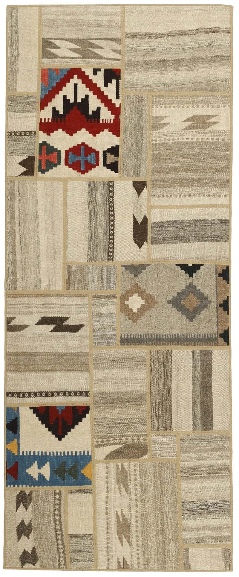MY-RUG Teppich "Modern Patchwork " Geometrische Muster, Handgeknüpft