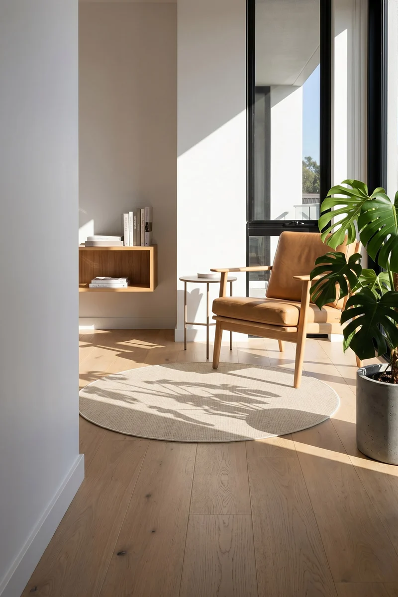 Jute-Haptik Mono Creme Teppich