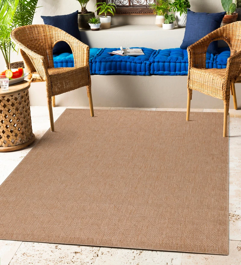 Carpettex Outdoor Teppich Wetterfest Flachgewebe Jute-Optik
