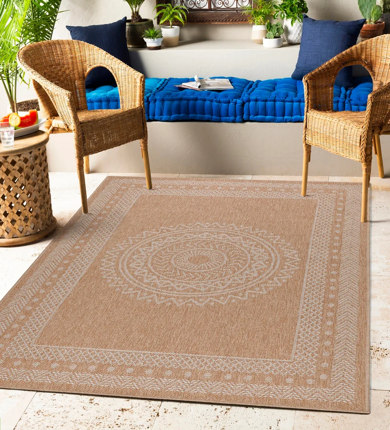 Carpettex Outdoor Teppich Wetterfest Flachgewebe Jute-Optik