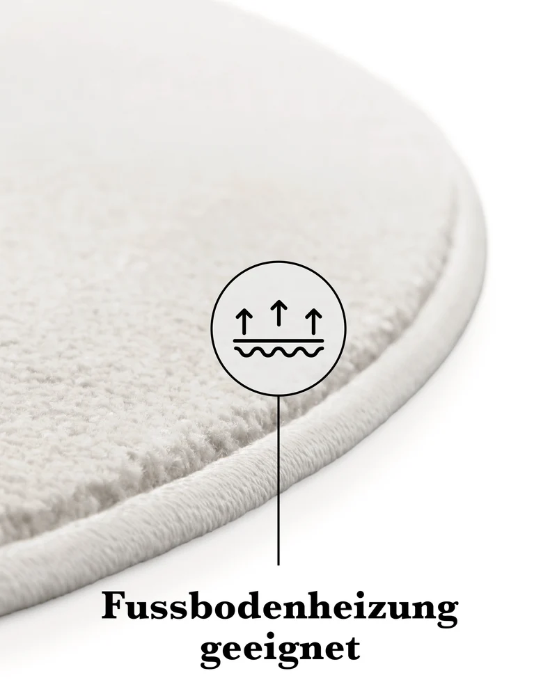 Kurzflorteppich Rund Creme Weiß "Freja" WECONhome Basics
