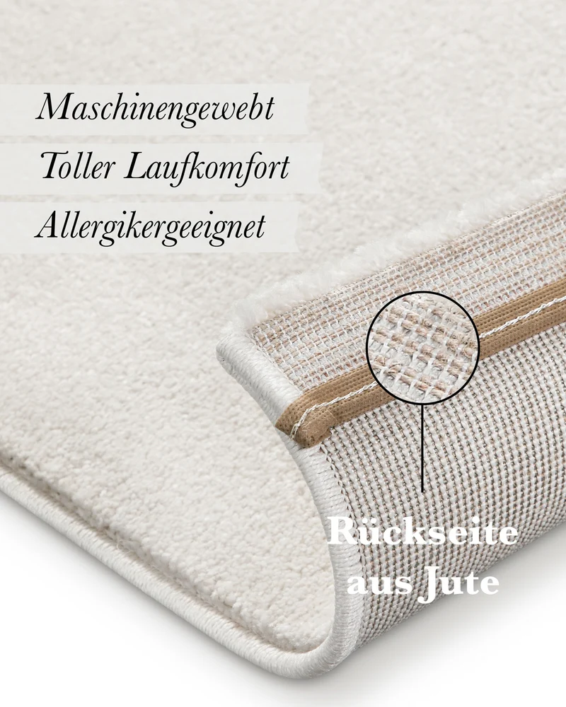 Kurzflorteppich Creme Weiß "Freja" WECONhome Basics