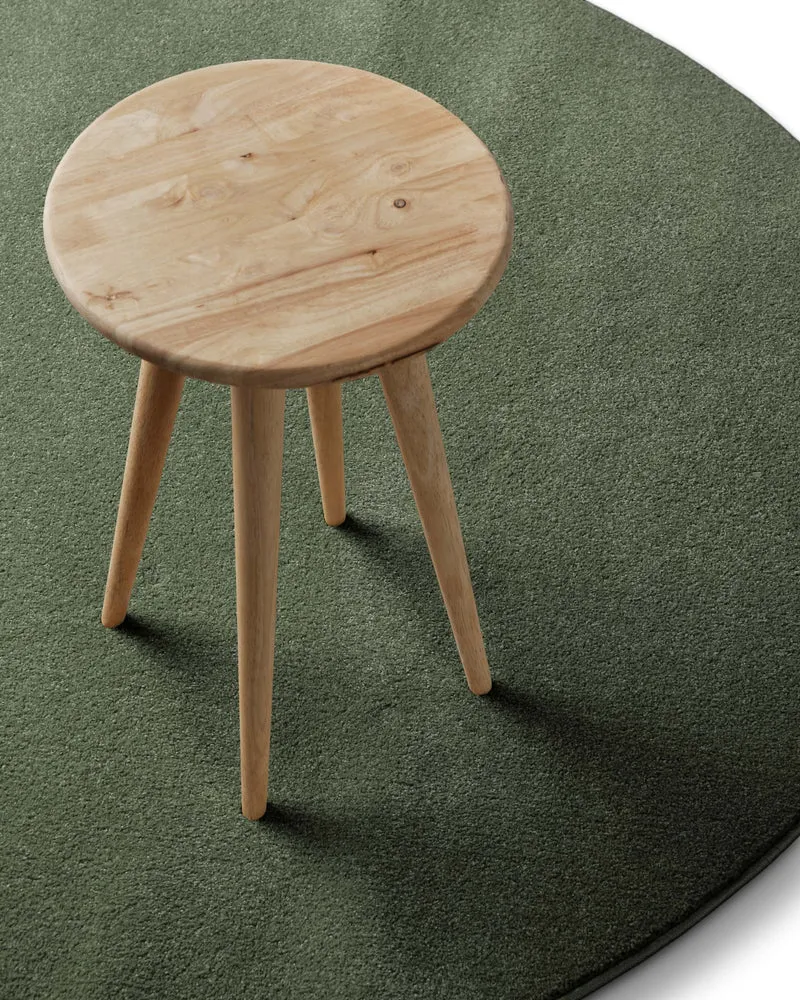 Kurzflorteppich Rund Laub Grün "Freja" WECONhome Basics
