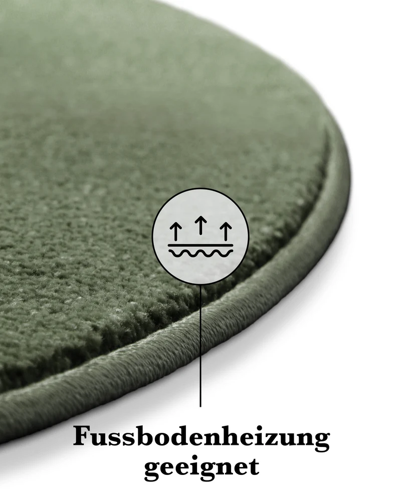 Kurzflorteppich Rund Laub Grün "Freja" WECONhome Basics