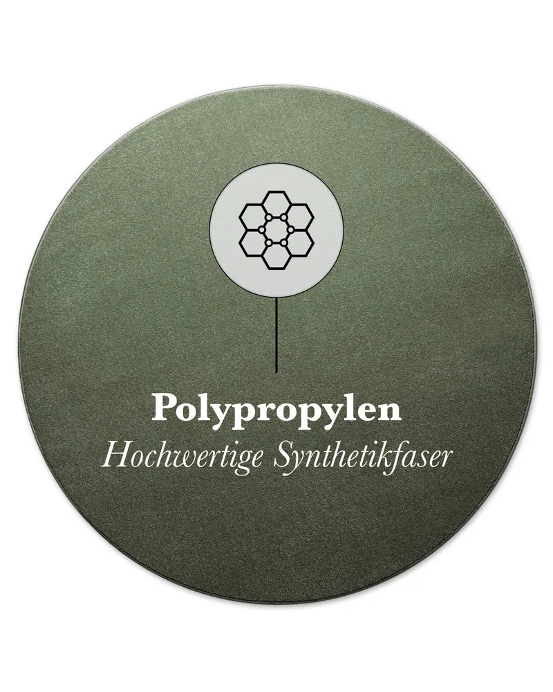 Kurzflorteppich Rund Laub Grün "Freja" WECONhome Basics