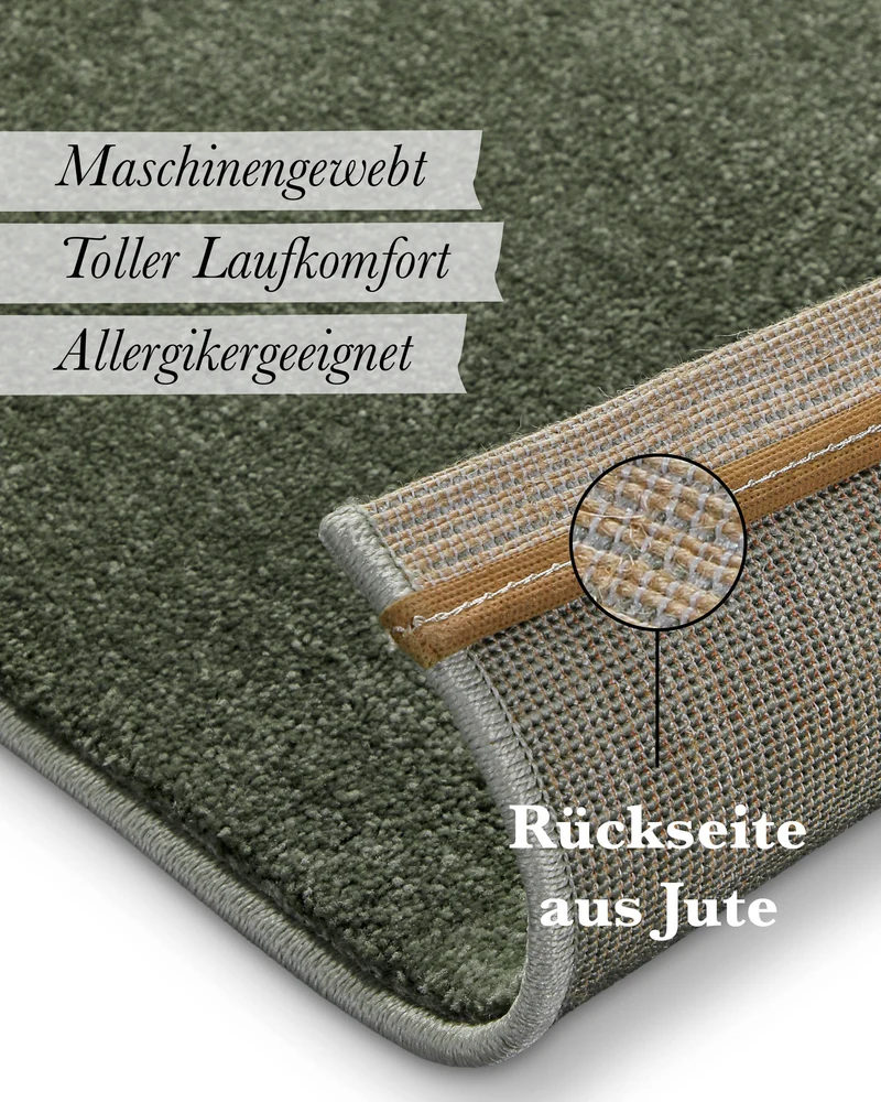 Kurzflorteppich Laub Grün "Freja" WECONhome Basics
