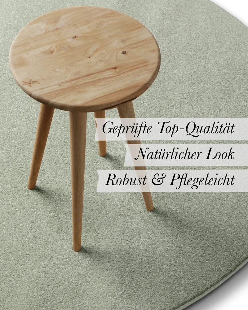 Kurzflorteppich Rund Licht Grün "Freja" WECONhome Basics