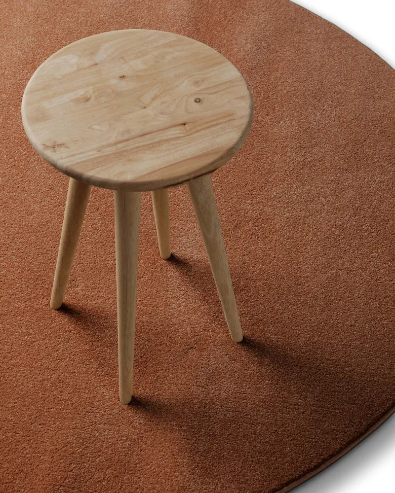 Kurzflorteppich Rund Ziegel Rot "Freja" WECONhome Basics
