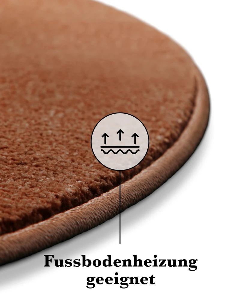 Kurzflorteppich Rund Ziegel Rot "Freja" WECONhome Basics