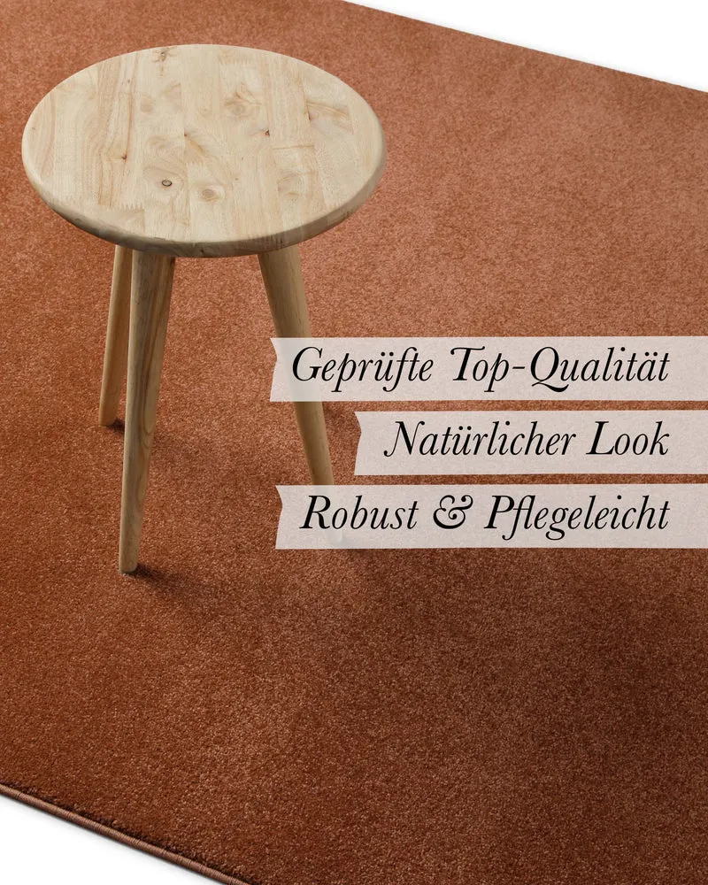 Kurzflorteppich Ziegel Rot "Freja" WECONhome Basics