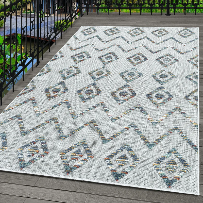 Indoor & Outdoor Teppich Wetterfest Boho Design Küchen Balkon Terrasse