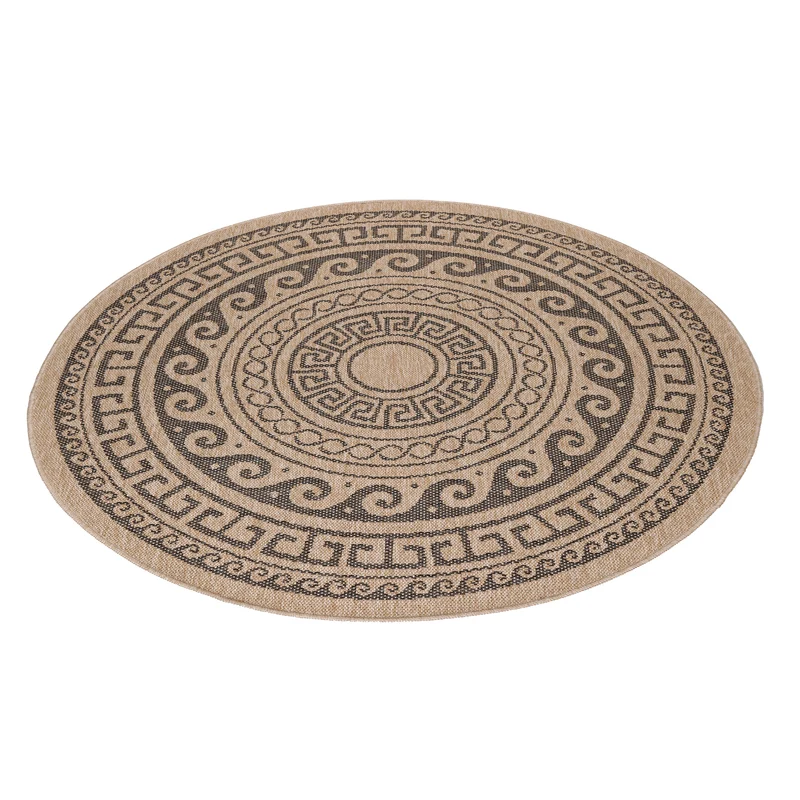Carpettex Runder Outdoor Teppich Sisal Optik Jute Natur