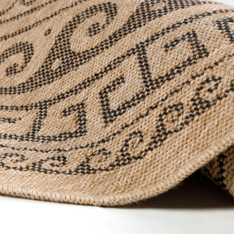 Carpettex Runder Outdoor Teppich Sisal Optik Jute Natur