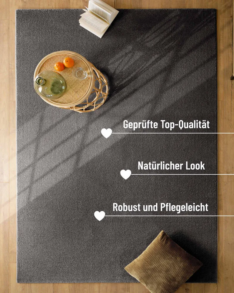 Esprit Kurzflorteppich Anthrazit Grau "Vegas"