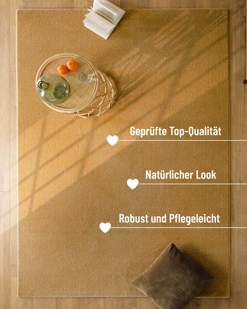 Esprit Kurzflorteppich Ocker Gelb "Vegas"