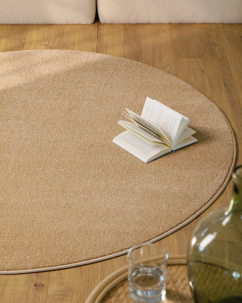 Esprit Kurzflorteppich Rund Sand Beige "Vegas"