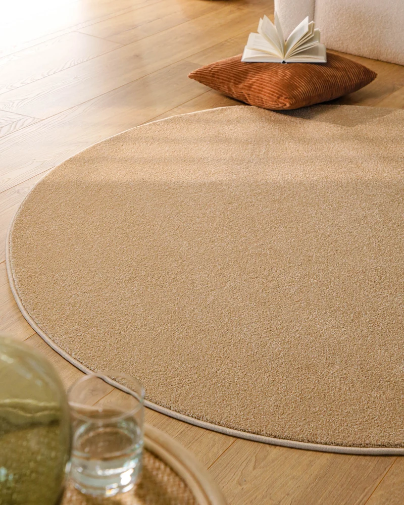 Esprit Kurzflorteppich Rund Sand Beige "Vegas"