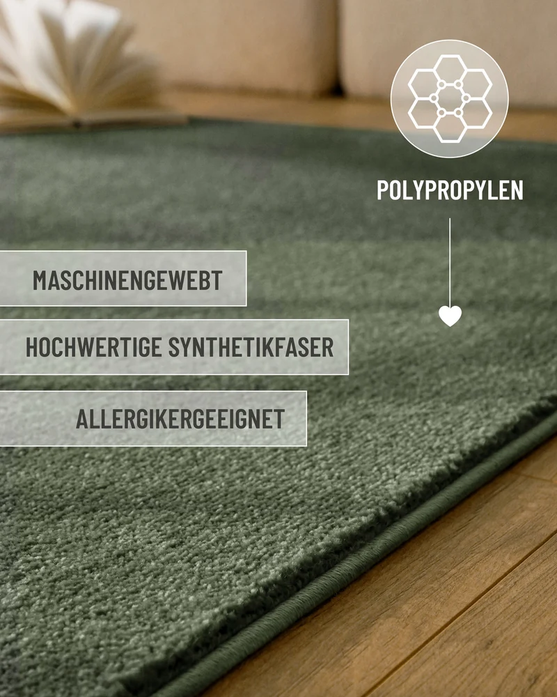 Esprit Kurzflorteppich Laub Grün "Vegas"