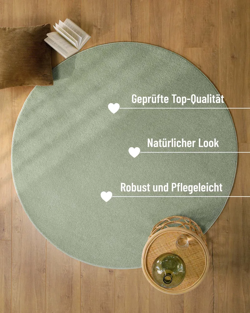 Esprit Kurzflorteppich Rund Licht Grün "Vegas"