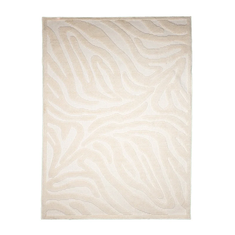 Waschbarer Teppich - Dunya Zebra Weiß