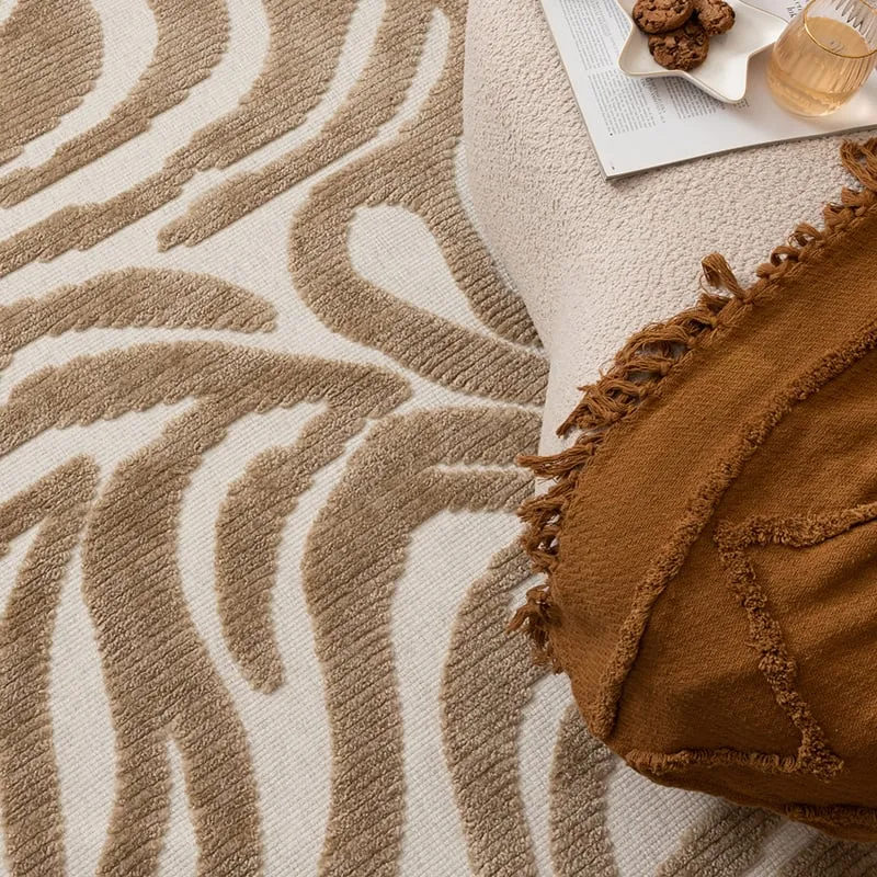 Waschbarer Teppich - Dunya Zebra Beige Weiß