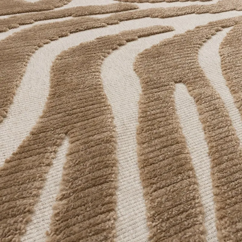 Waschbarer Teppich - Dunya Zebra Beige Weiß