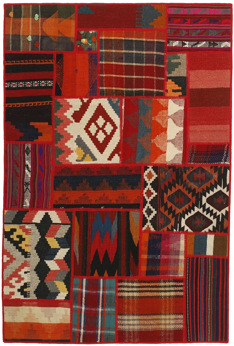MY-RUG Teppich "Modern Patchwork " Geometrische Muster, Handgeknüpft
