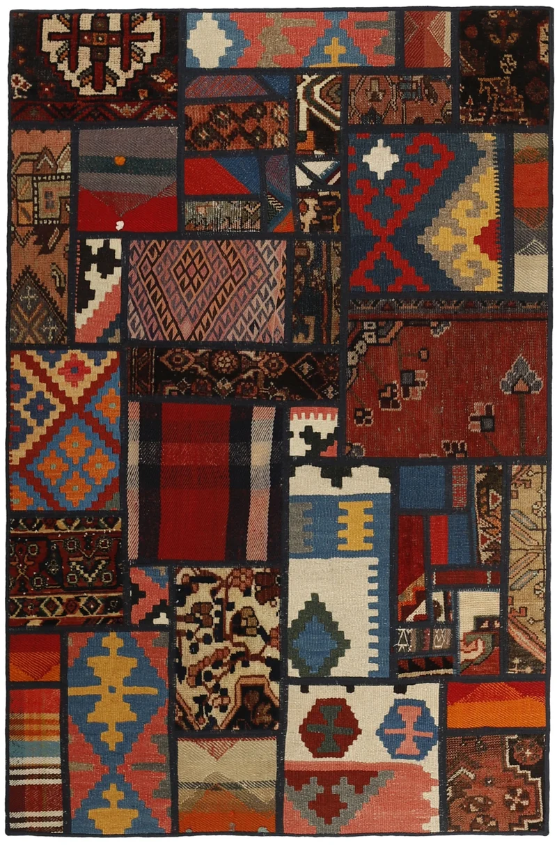 MY-RUG Teppich "Modern Patchwork " Geometrische Muster, Handgeknüpft