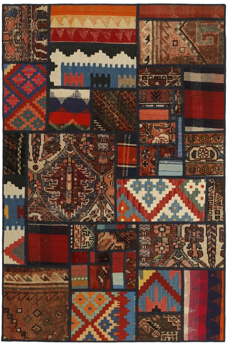 MY-RUG Teppich "Modern Patchwork " Geometrische Muster, Handgeknüpft