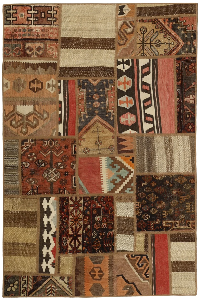 MY-RUG Teppich "Modern Patchwork " Geometrische Muster, Handgeknüpft