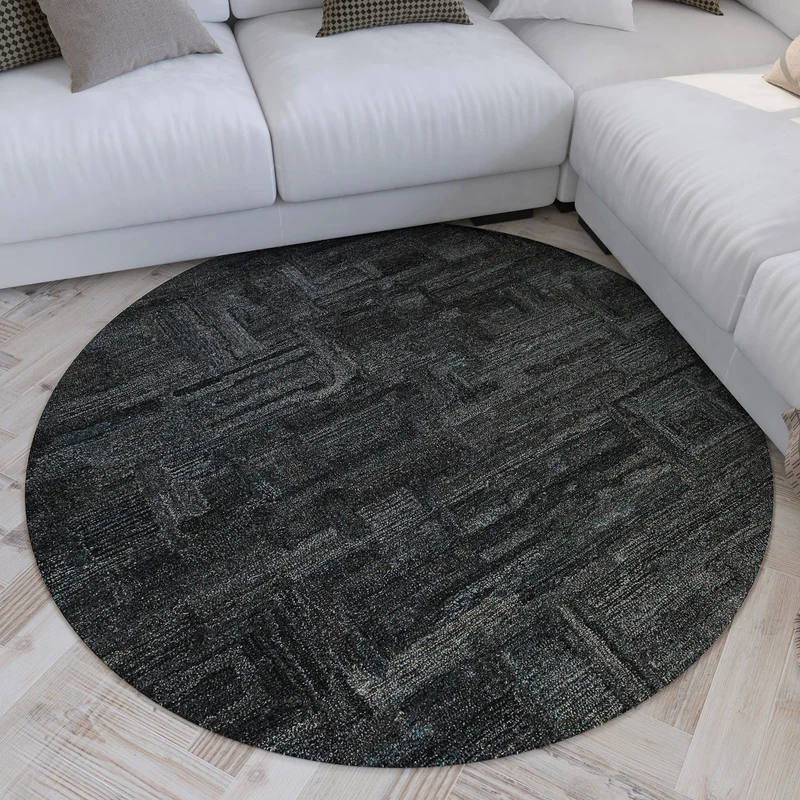 Kurzflor Teppich Rund Blau Grau "Hamptons FORTYTWO" WECONhome