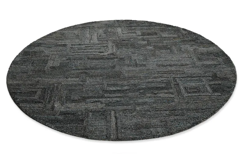 Kurzflor Teppich Rund Blau Grau "Hamptons FORTYTWO" WECONhome
