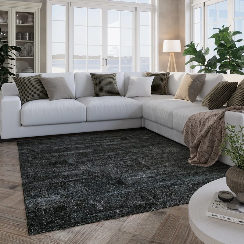 Kurzflor Teppich Blau Grau "Hamptons FORTYTWO" WECONhome
